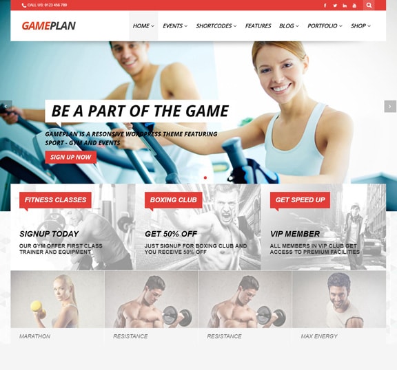 fitness web design service
