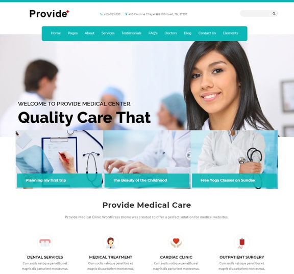medical center website design service